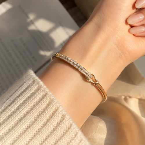 Celeste Crystal Clasp Bangle