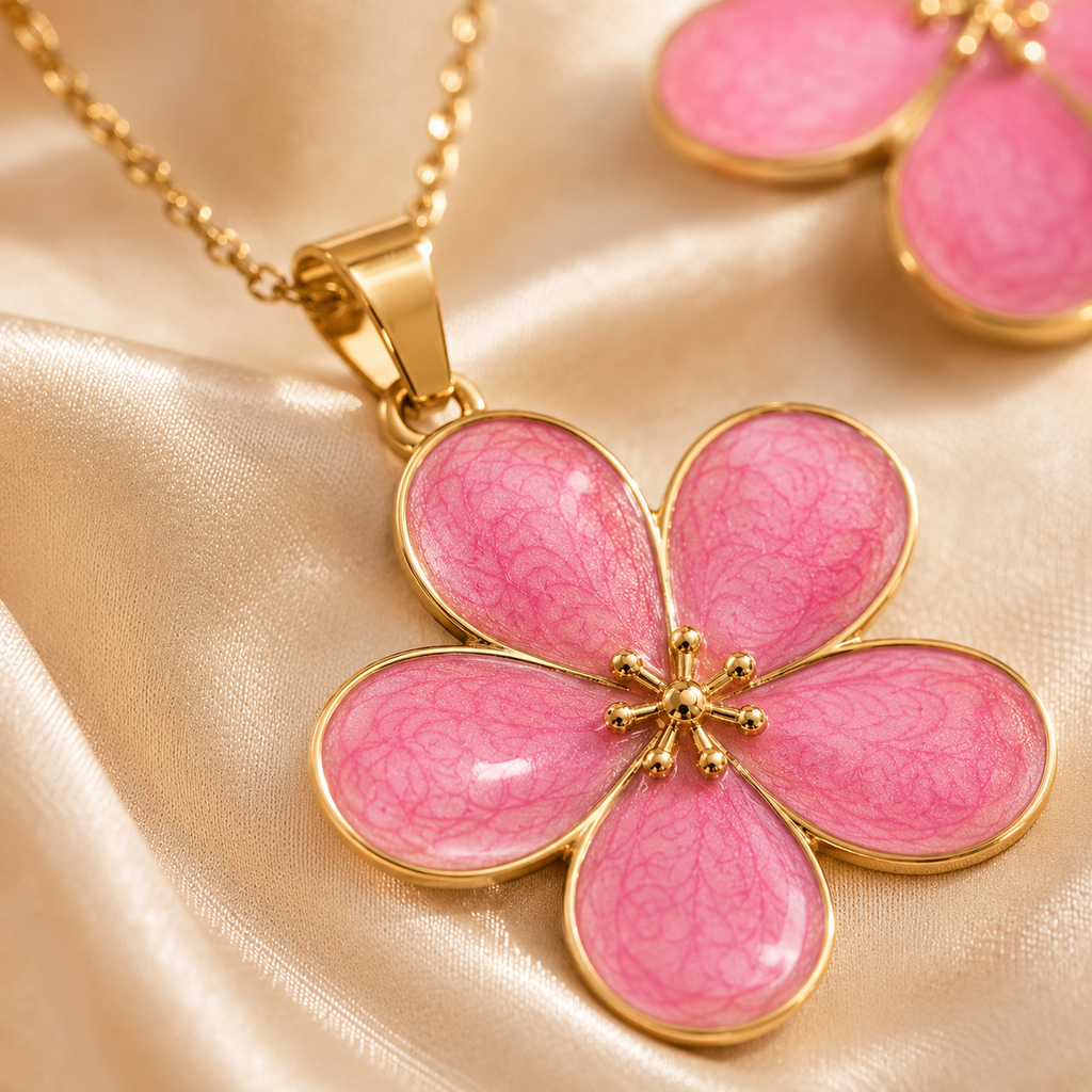 Blush Flower Jewellery Set