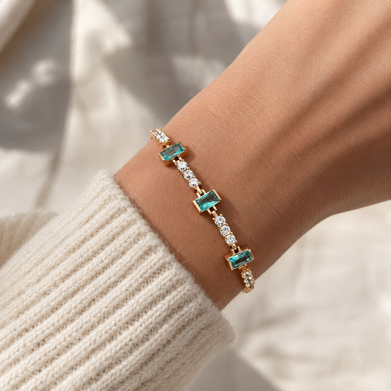 Green Stone Gold Bracelet – Crystal Bracelet