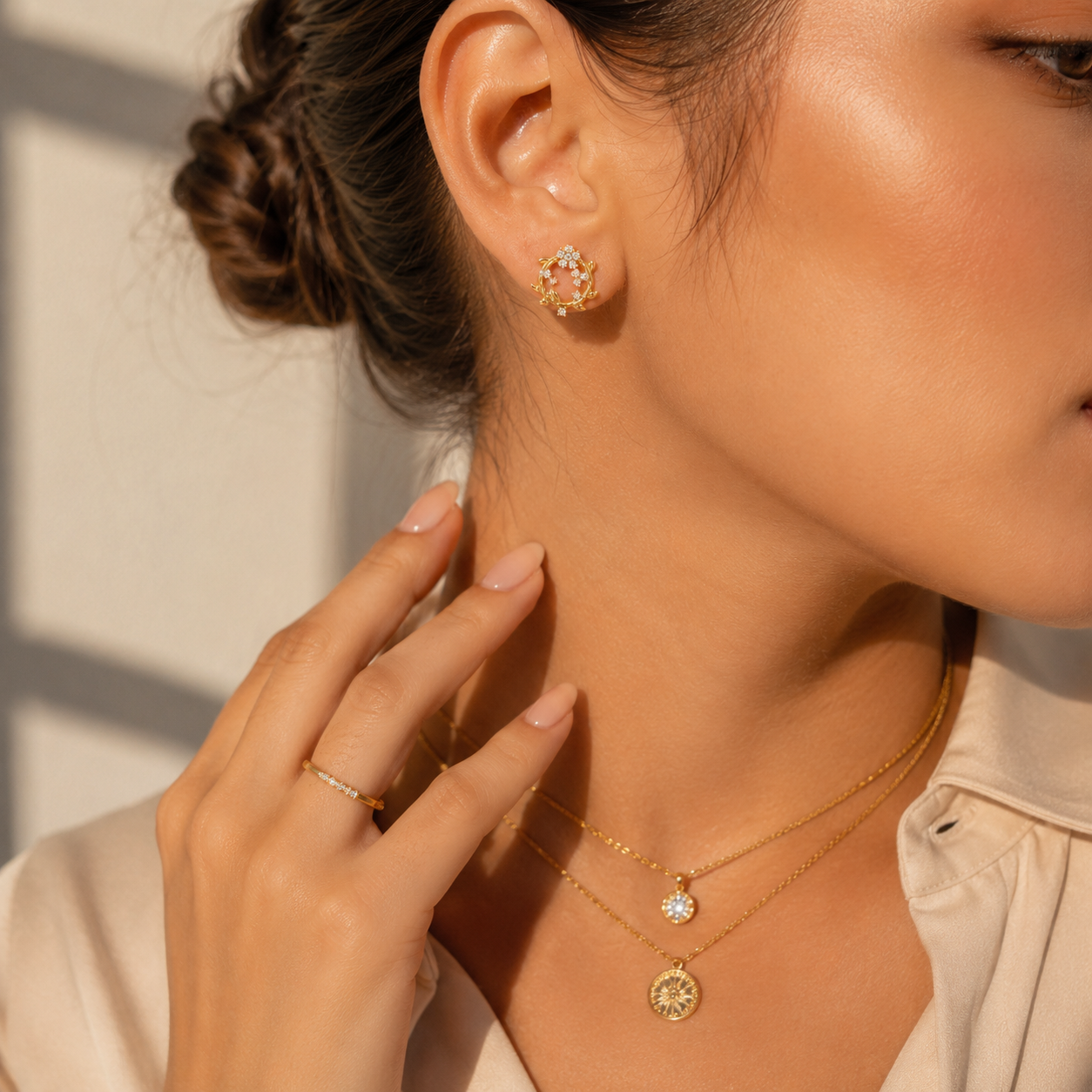 Golden Bloom Stud Earrings