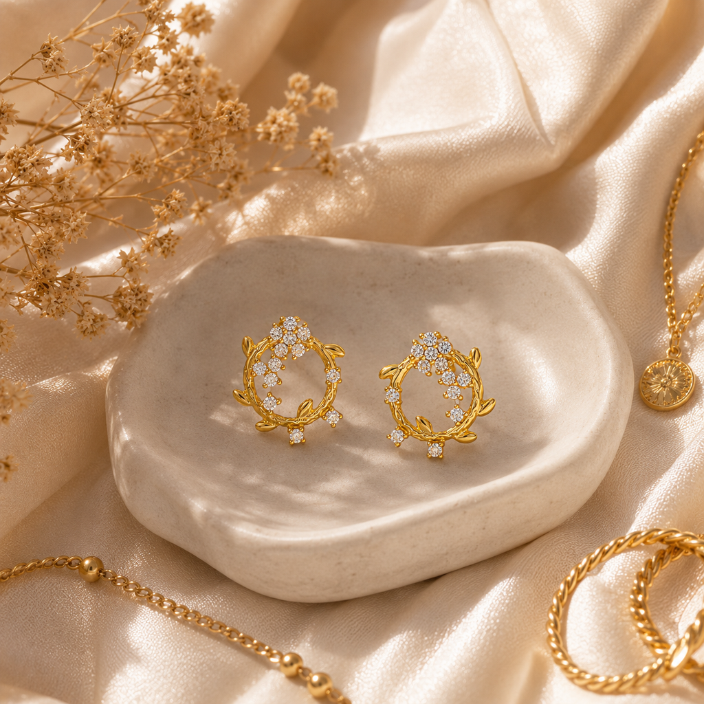 Golden Bloom Stud Earrings