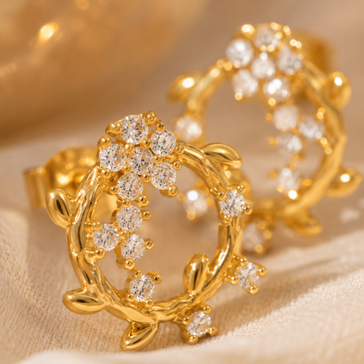 Golden Bloom Stud Earrings