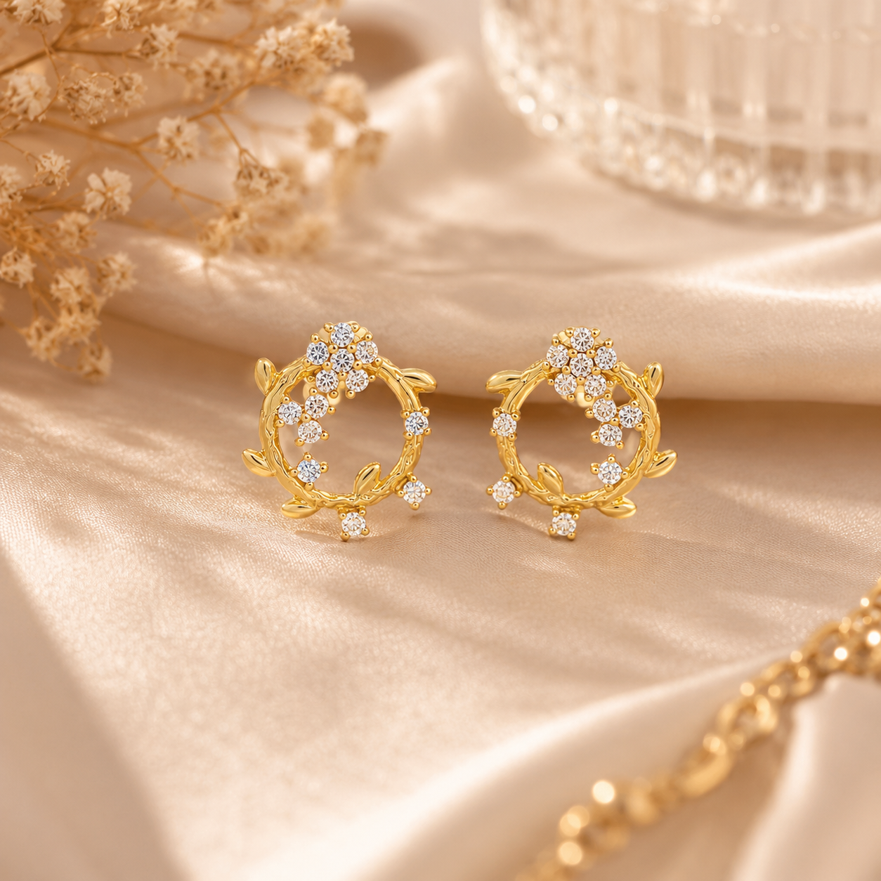 Golden Bloom Stud Earrings