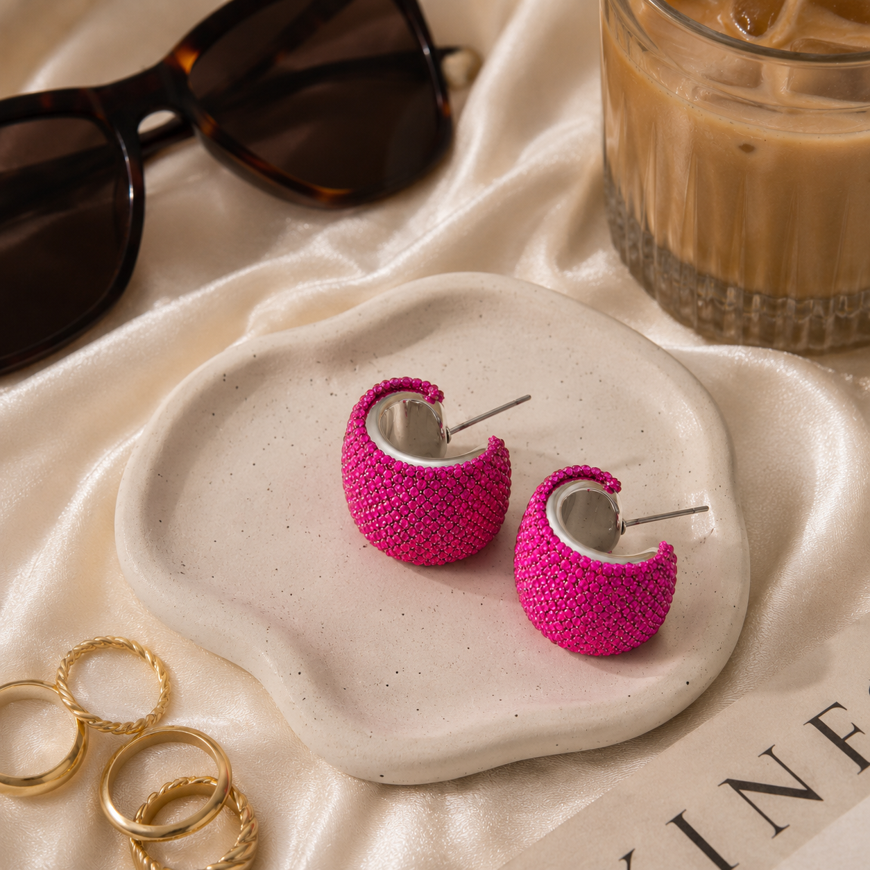 Zircon C Hoop Earrings