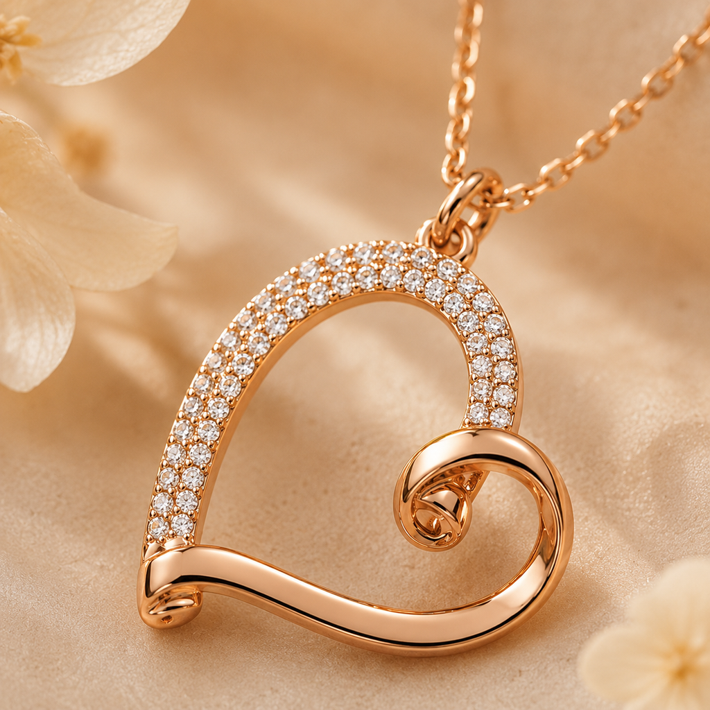 Golden Heart Glow Necklace