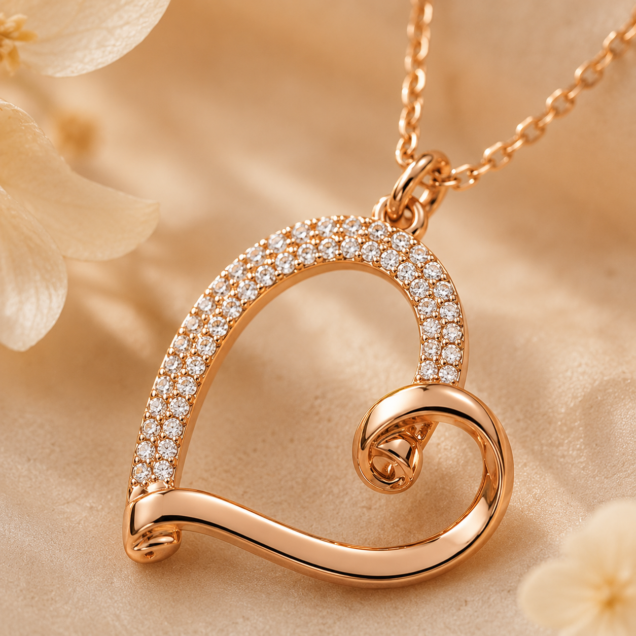 Golden Heart Glow Necklace