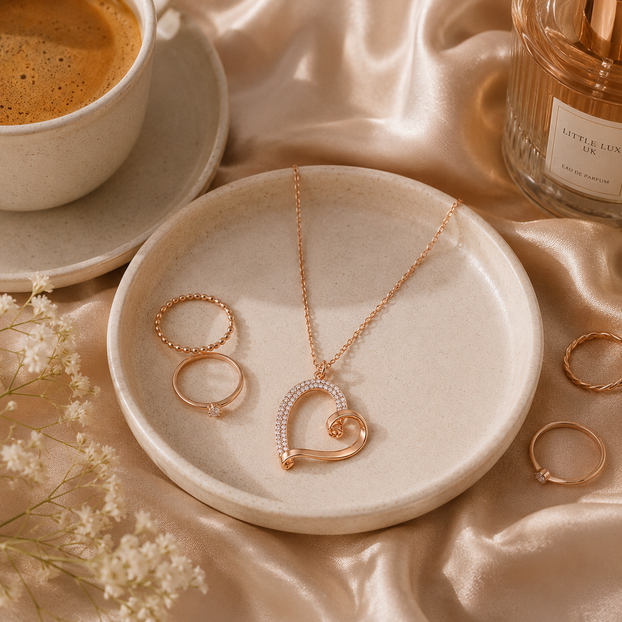 Golden Heart Glow Necklace