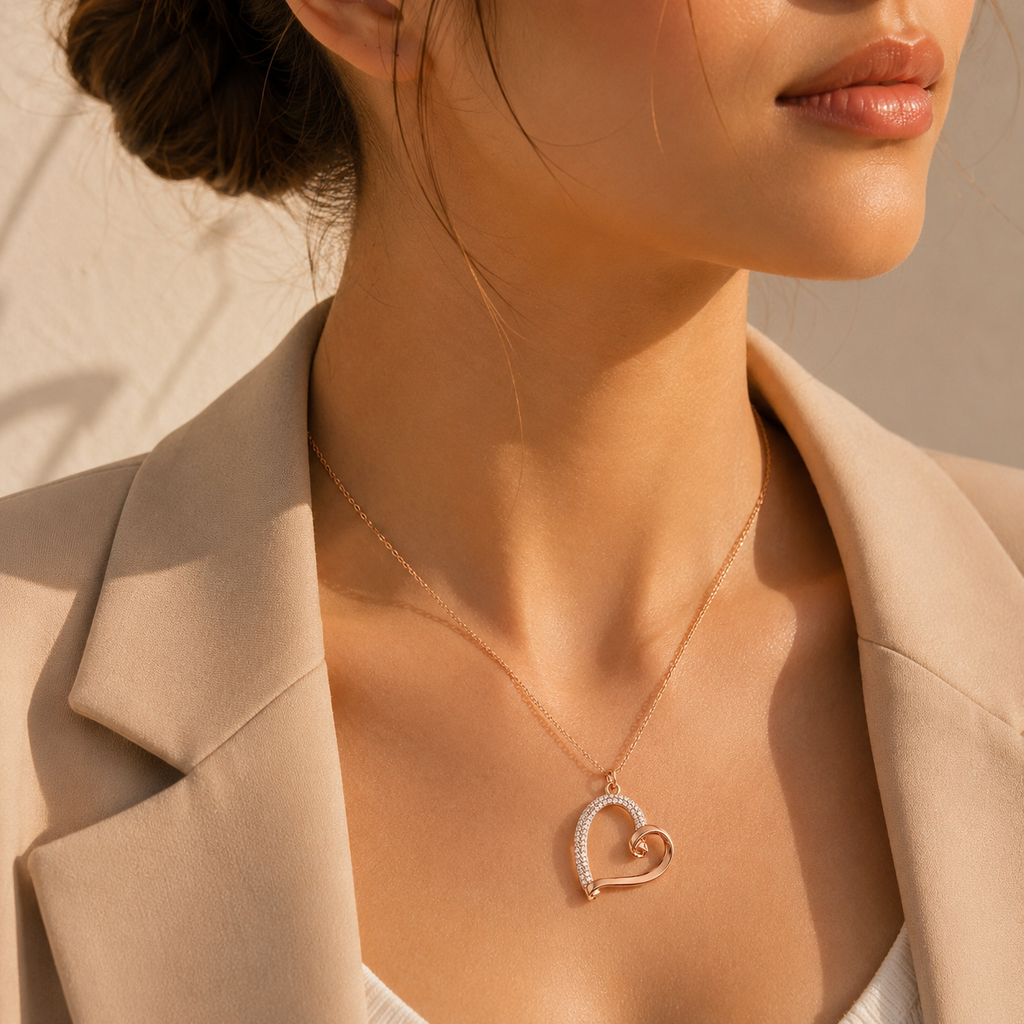 Golden Heart Glow Necklace