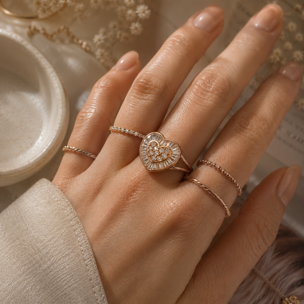 Radiant Heart Crystal Ring