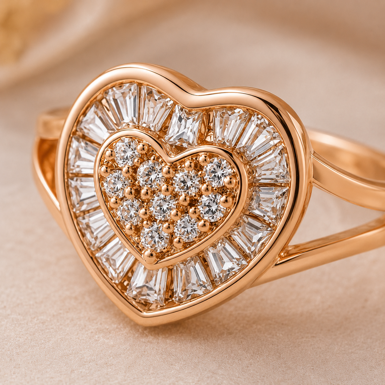 Radiant Heart Crystal Ring