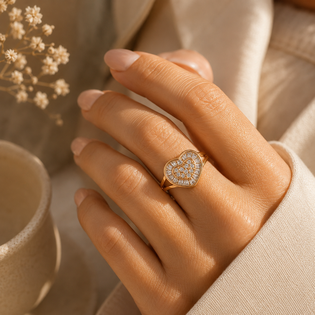 Radiant Heart Crystal Ring