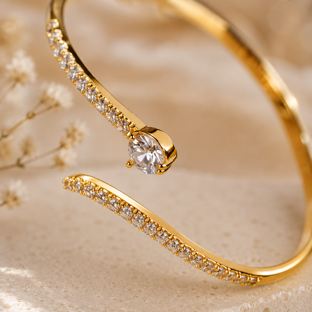 Luna Open Crystal Bracelet