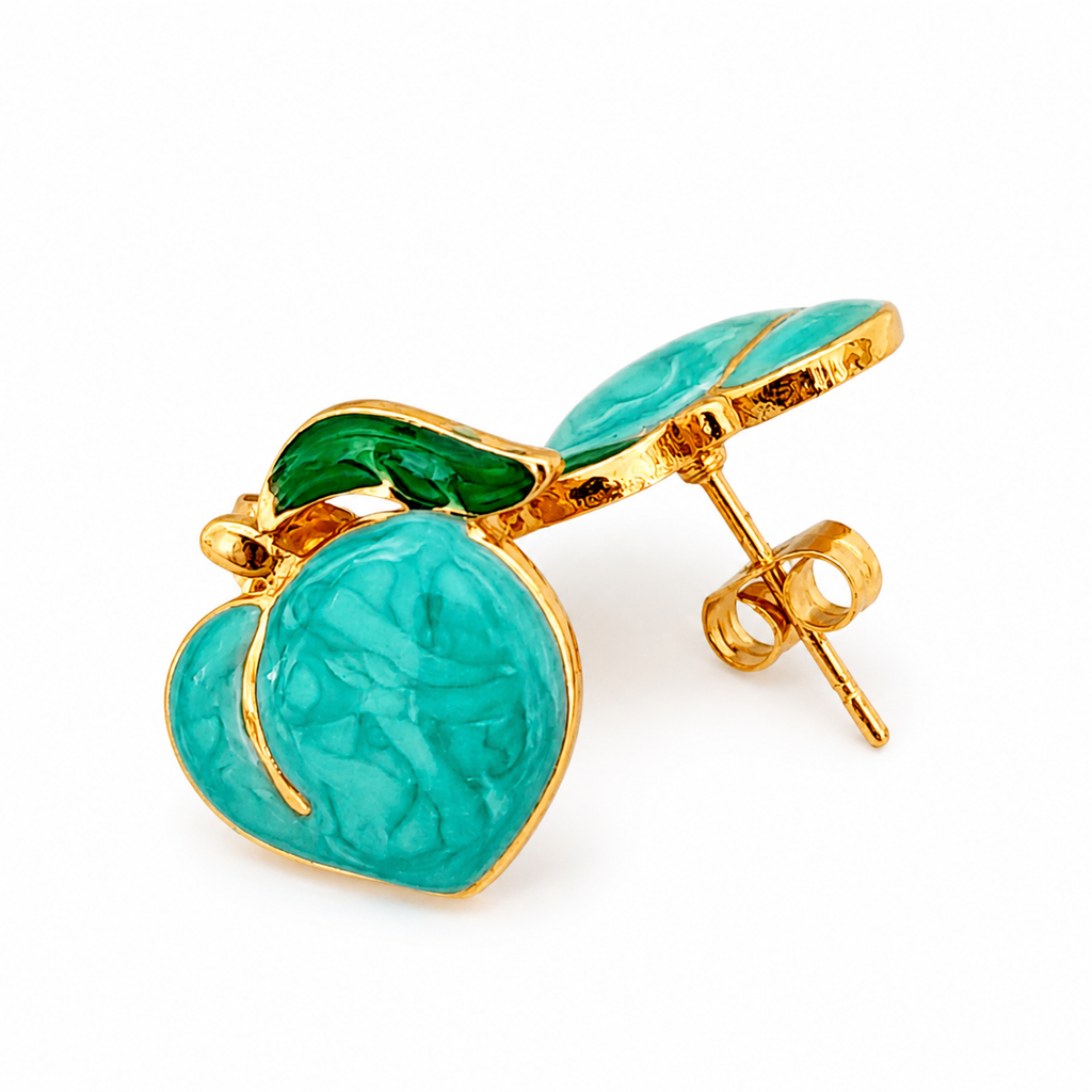 Peach Charm Earrings | Gold Plated