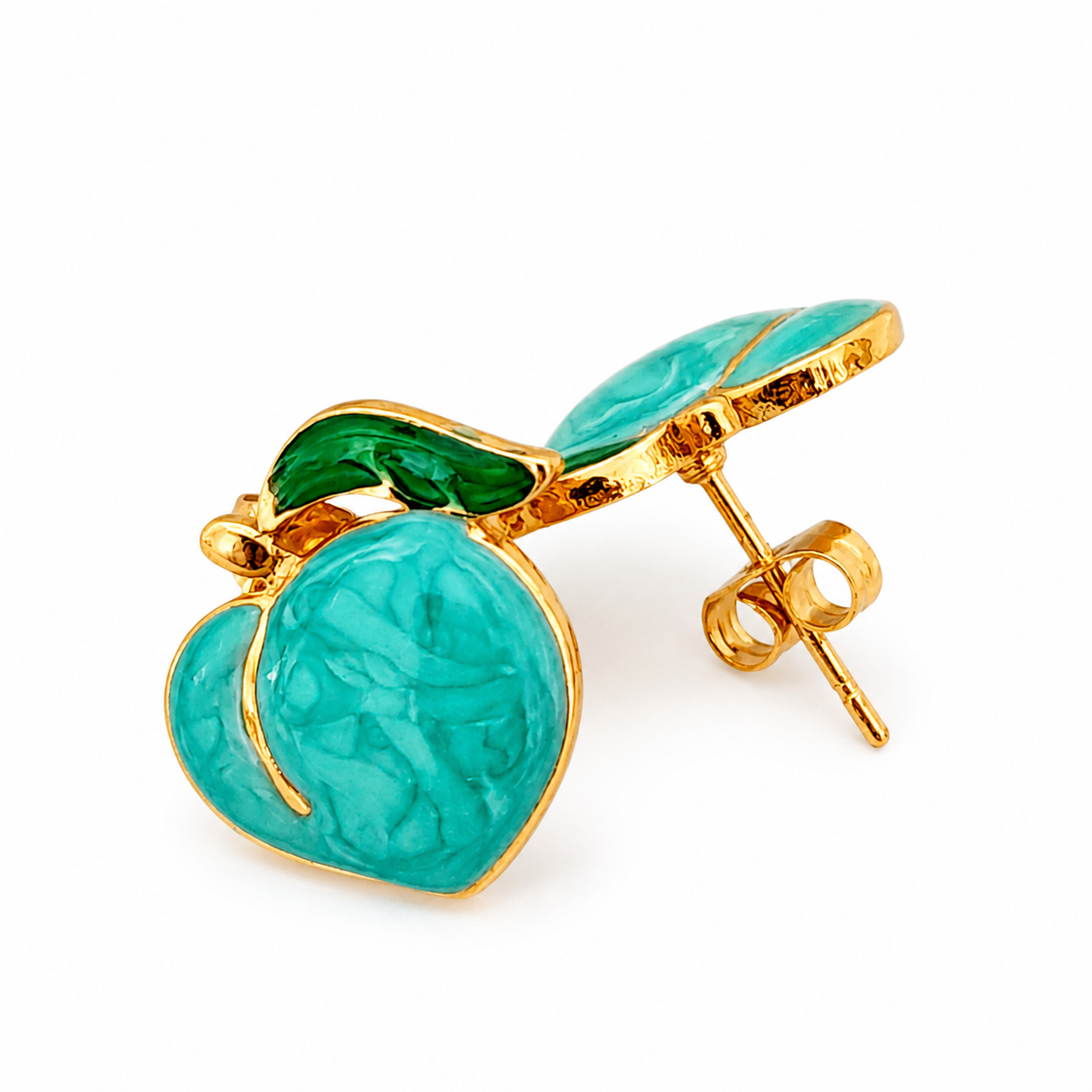 Peach Charm Earrings | Gold Plated