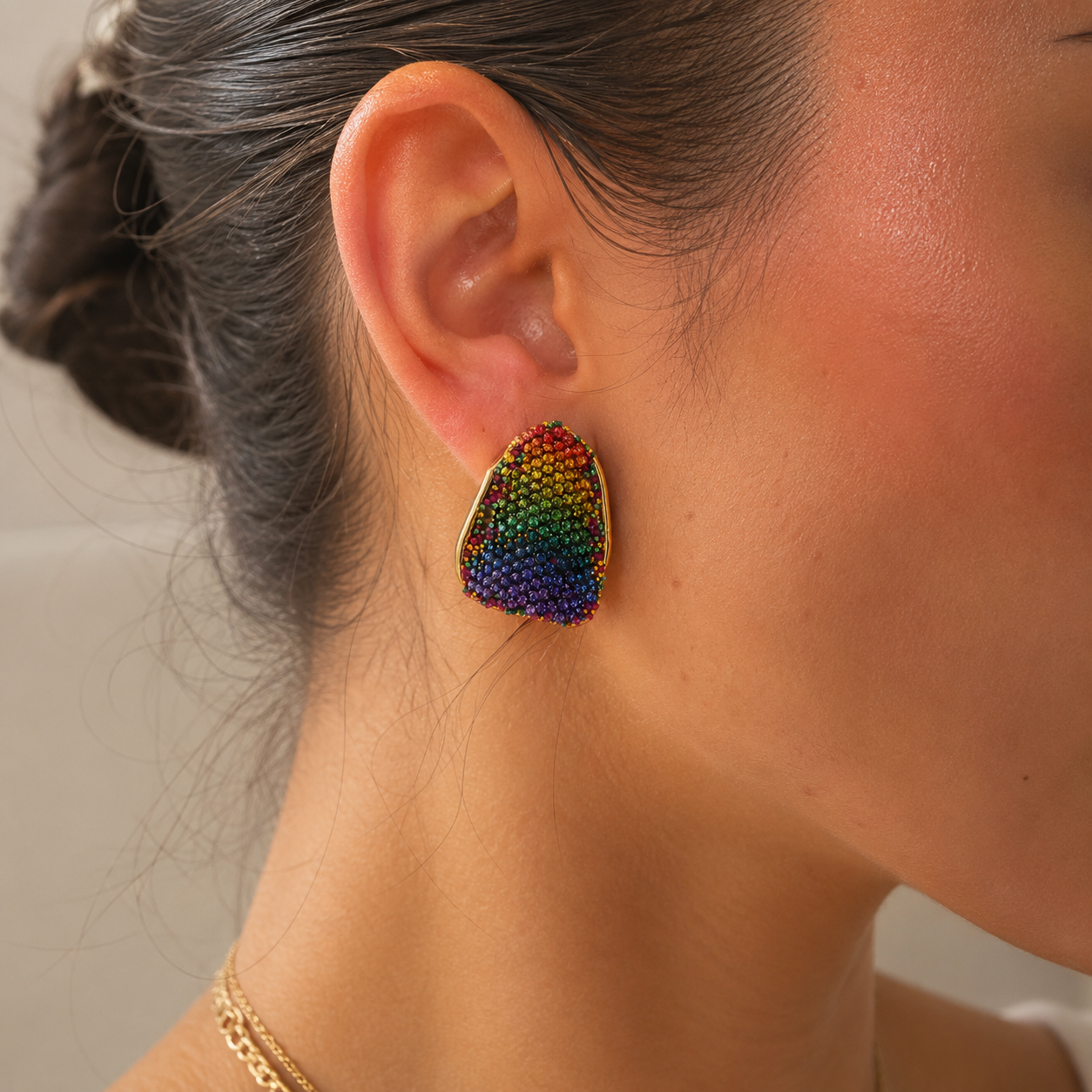 Vibrant Zircon Stud Earrings