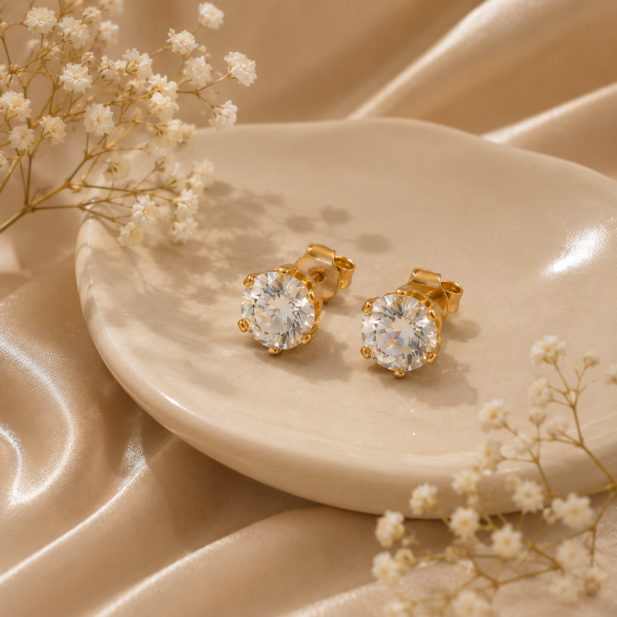 Zirconia Earrings Set (3 Pairs)