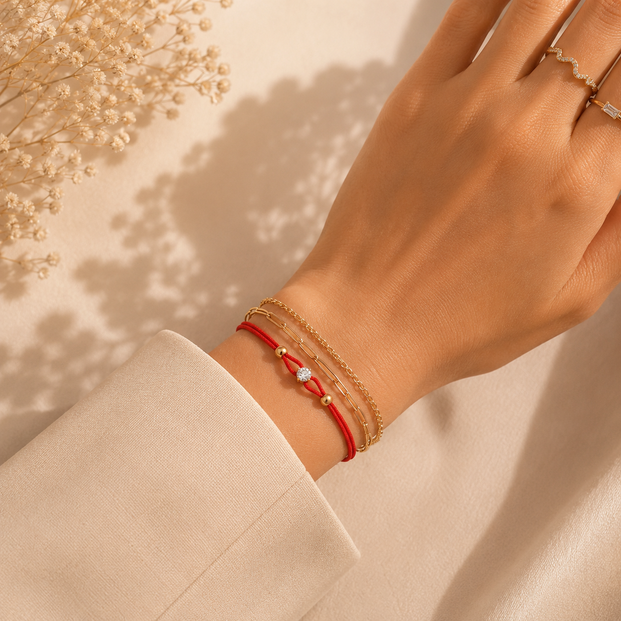 Red Twisted Zircon Bracelet