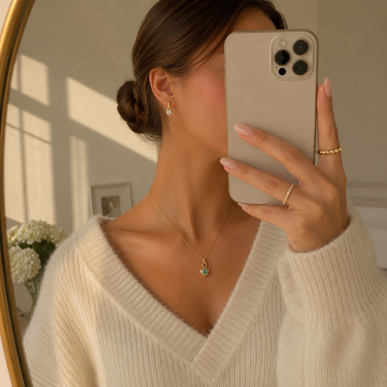 Water Drop Stud Earrings – Gold Plated