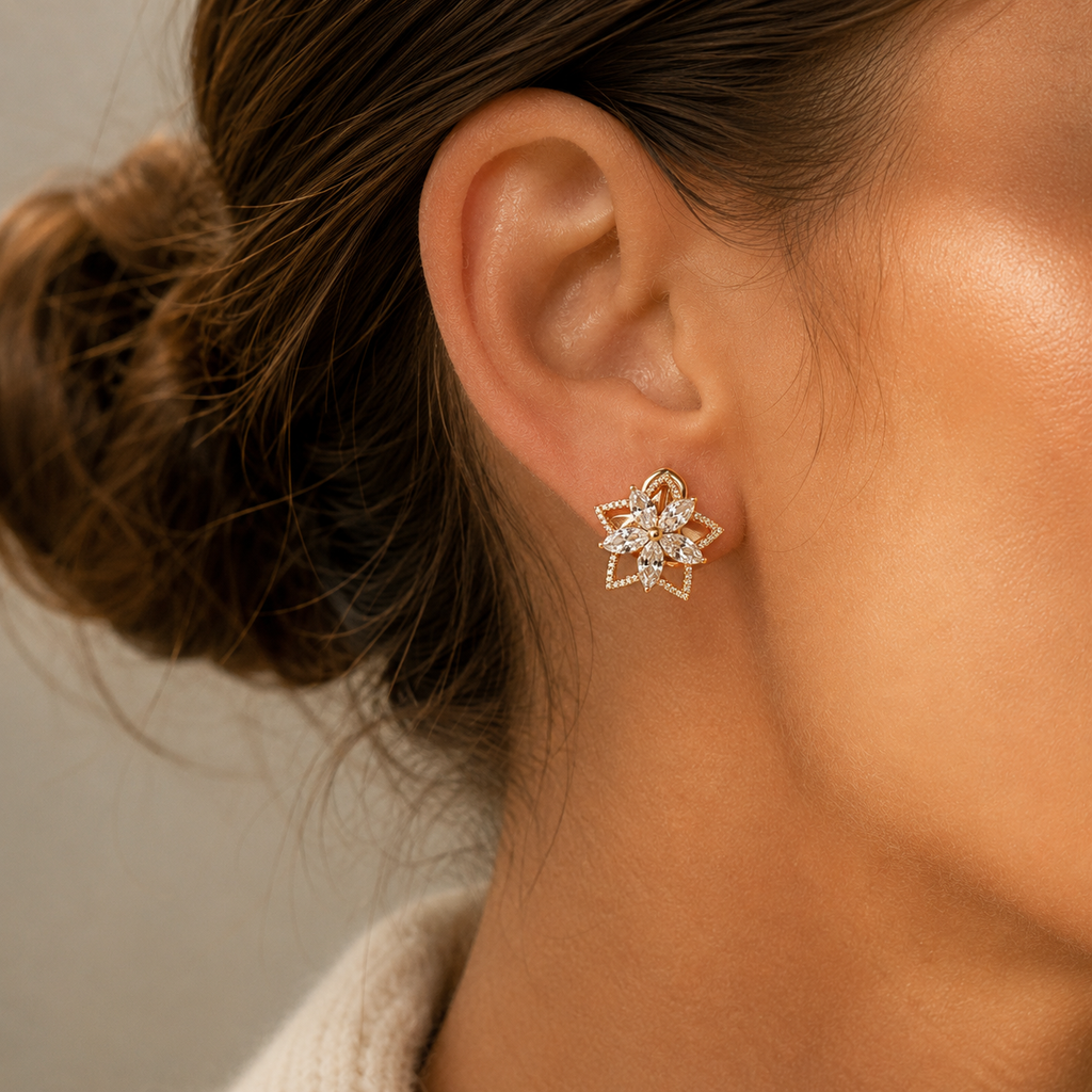 Star Petal Stud Earrings