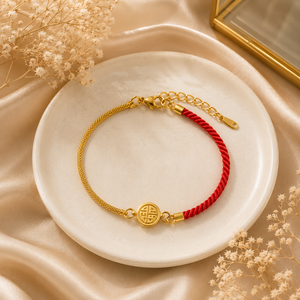 Snake Chain Red Cord Bracelet