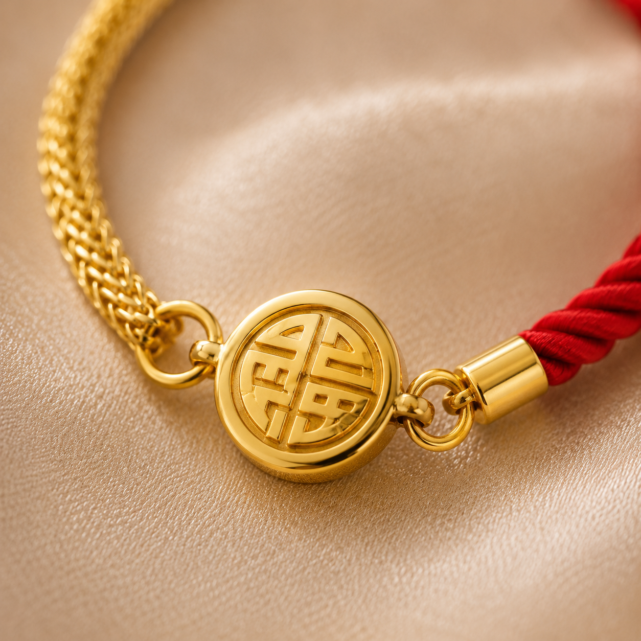 Snake Chain Red Cord Bracelet