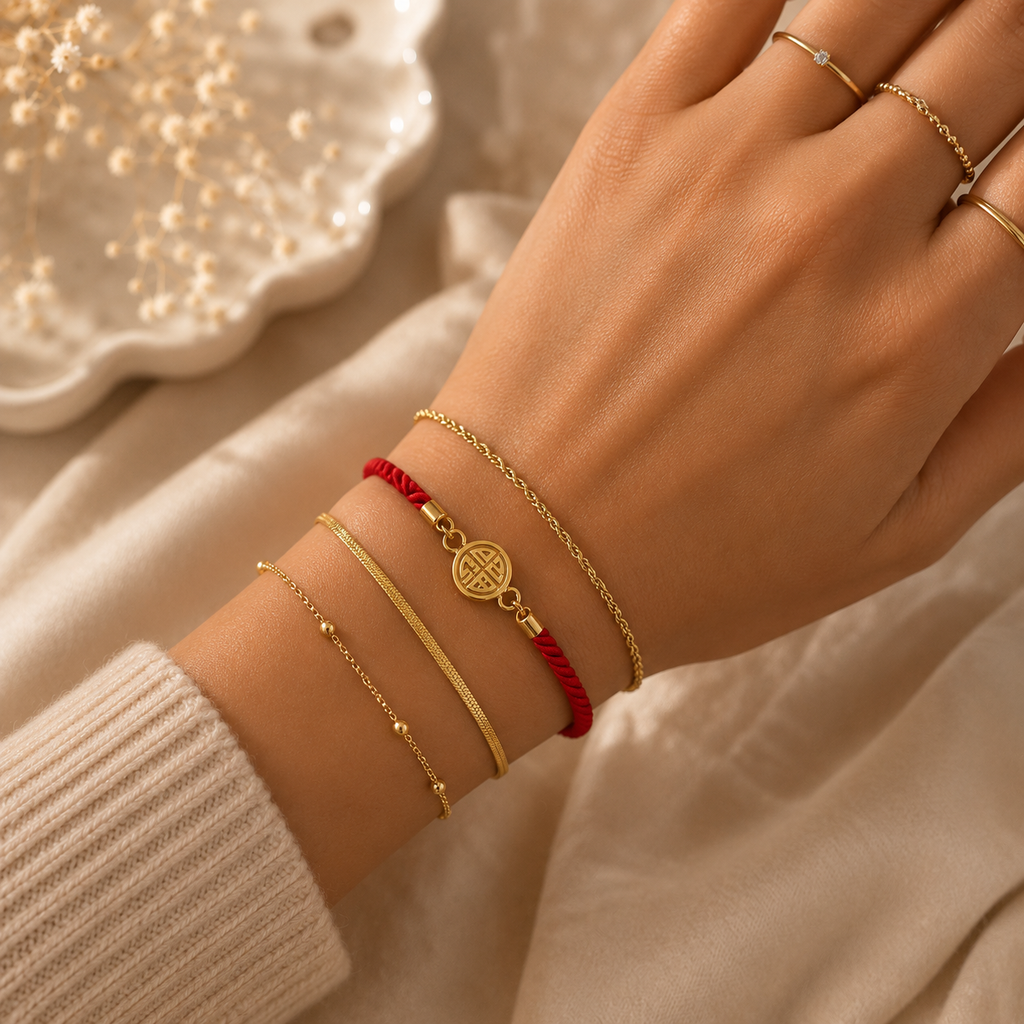 Snake Chain Red Cord Bracelet