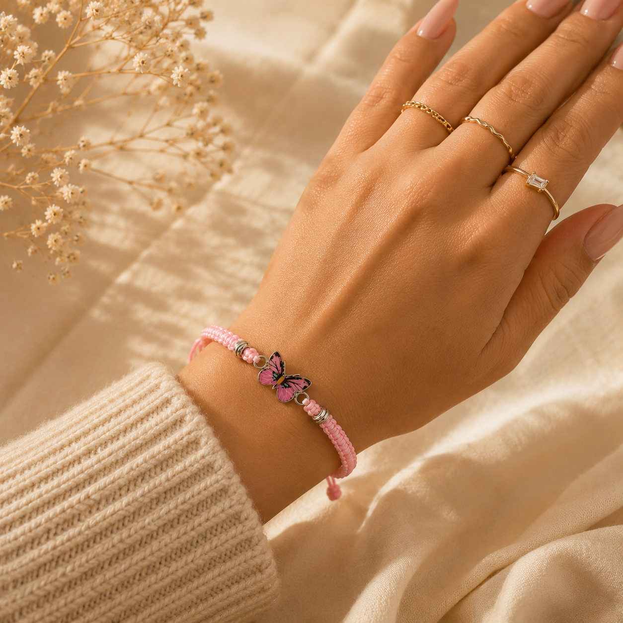 Butterfly Cord Bracelet