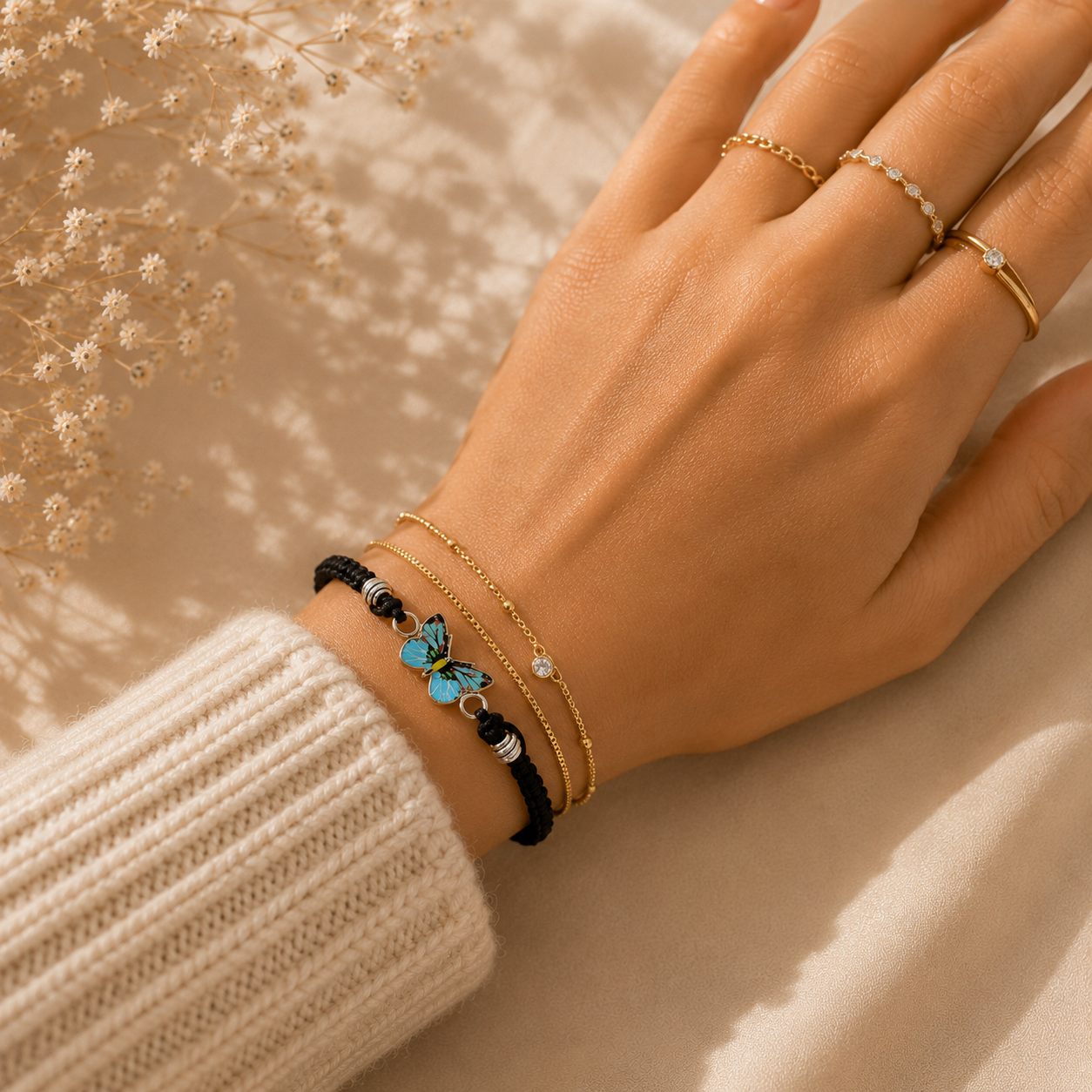 Butterfly Cord Bracelet