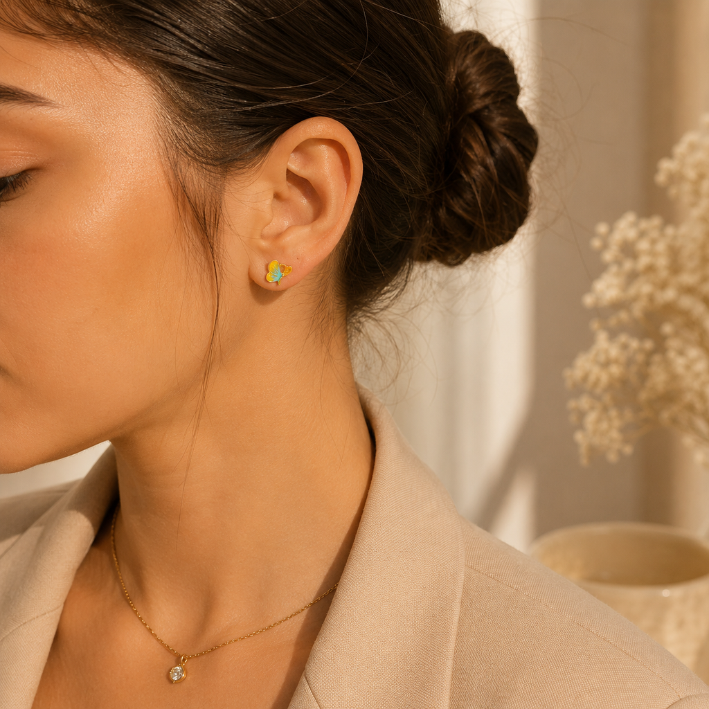 Butterfly Glow Stud Earrings
