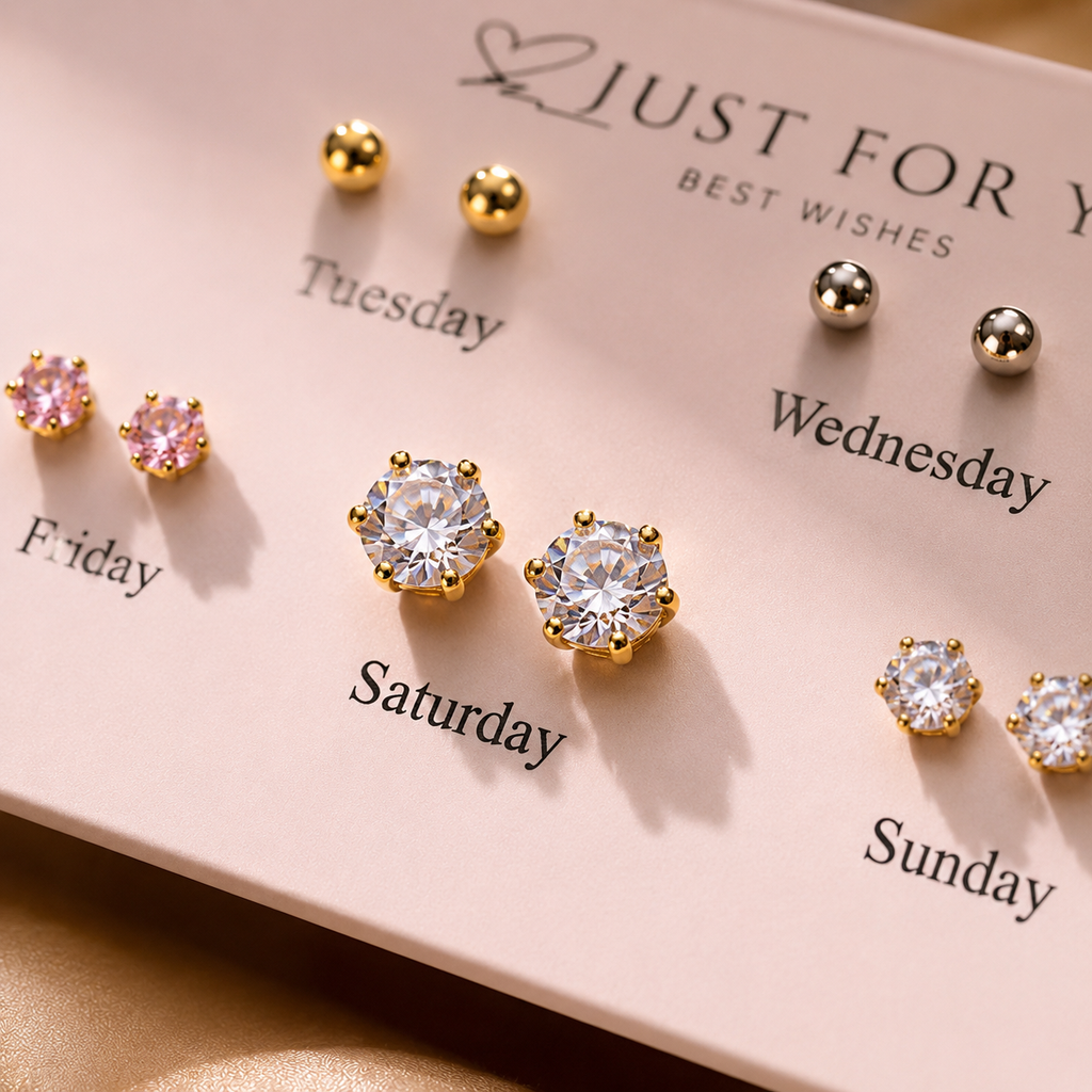 Weekday Spark Stud Set - 7 Pairs