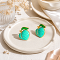 Peach Charm Earrings | Gold Plated
