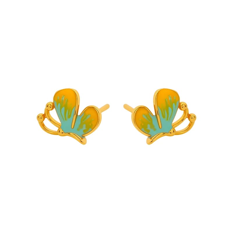 Butterfly Stud Earrings | Gold Plated