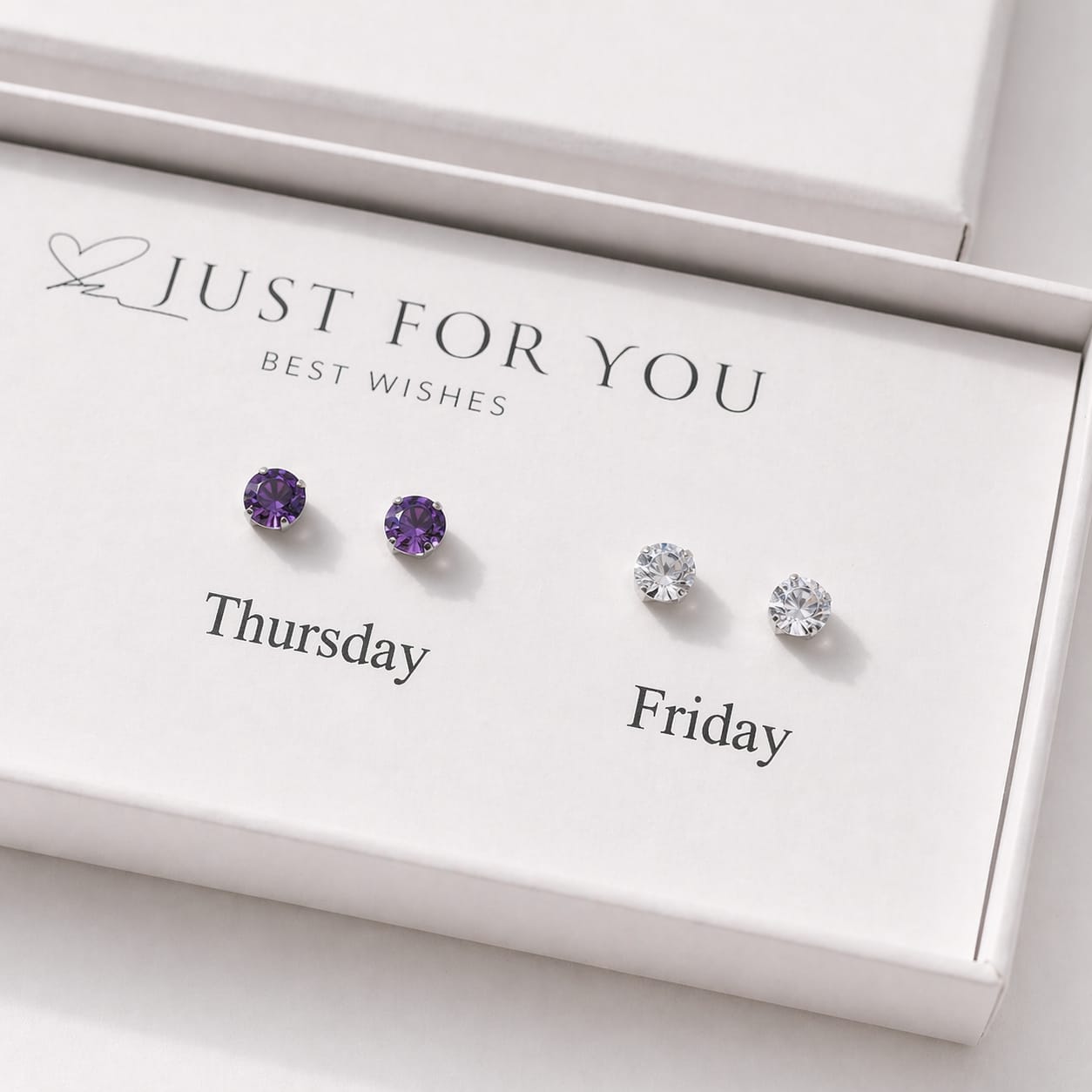 Days of the Week Crystal Stud Earring Set | Gold Plated