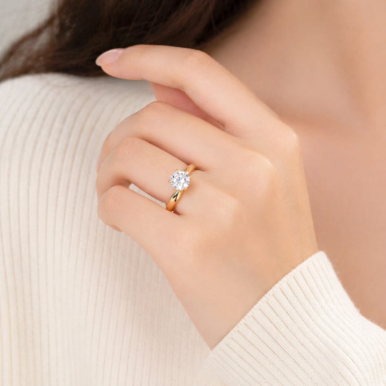 Bridal Style CZ Ring | 14K Gold Plated