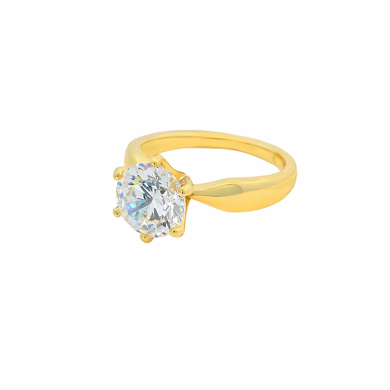 Bridal Style CZ Ring | 14K Gold Plated