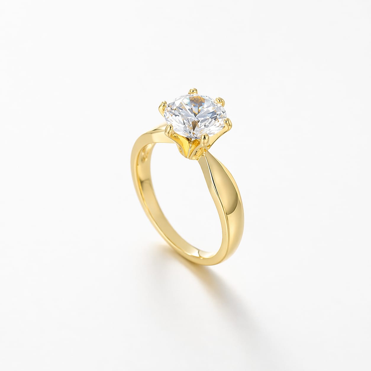 Bridal Style CZ Ring | 14K Gold Plated