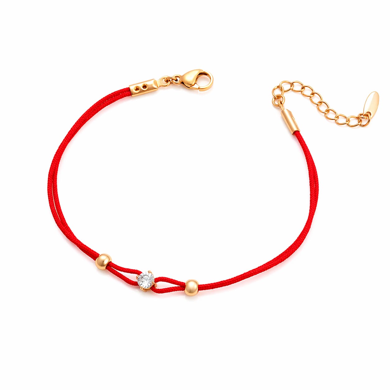 Red Twisted Bracelet | Gold Plated