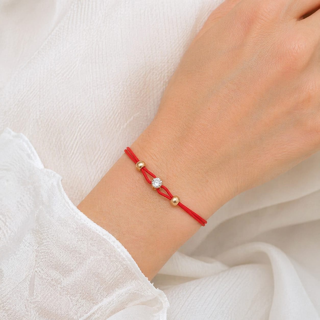 Red Twisted Bracelet | Gold Plated