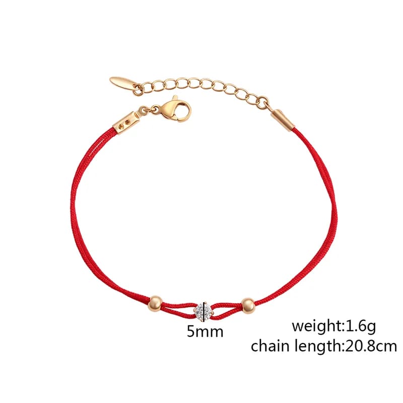 Red Twisted Bracelet | Gold Plated