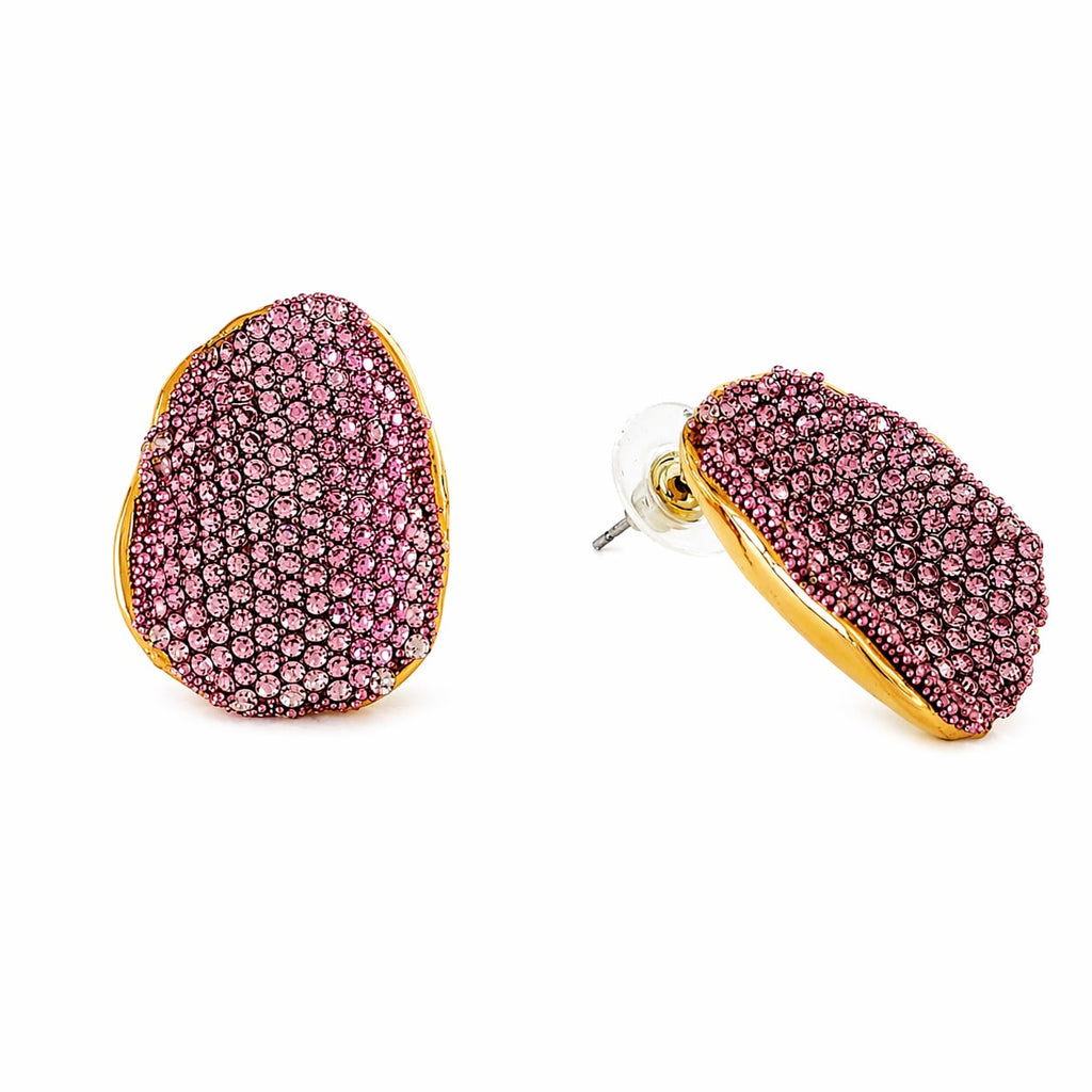 Mixed Colour Zircon Stud Earrings | Gold Plated