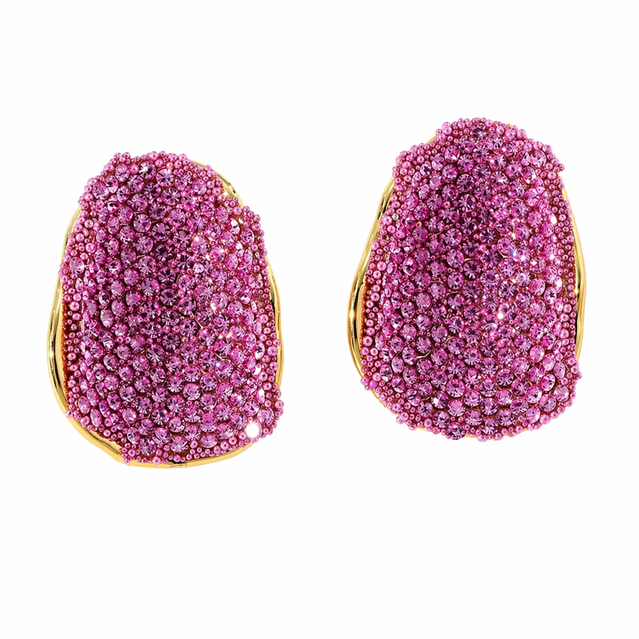 Vibrant Mixed Colour Zircon Stud Earrings | Hot Pink & Multicolour