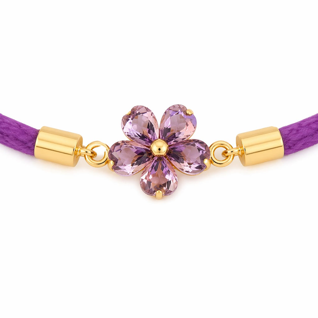 Lavender Crystal Flower Bracelet