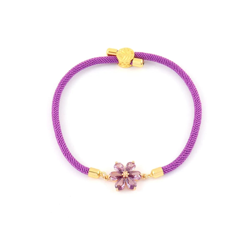 Lavender Crystal Flower Bracelet