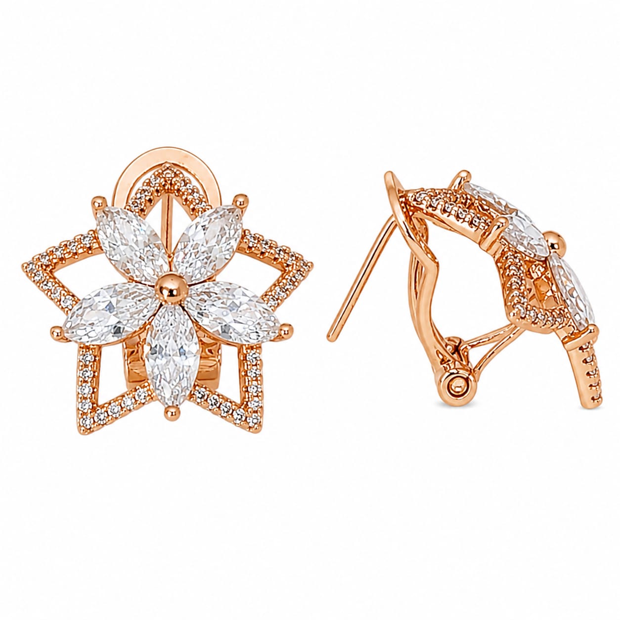 Star Petal Stud Earrings | 18K Gold Plated Stainless Steel