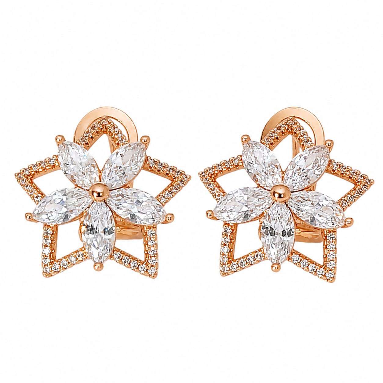 Star Petal Stud Earrings | 18K Gold Plated Stainless Steel