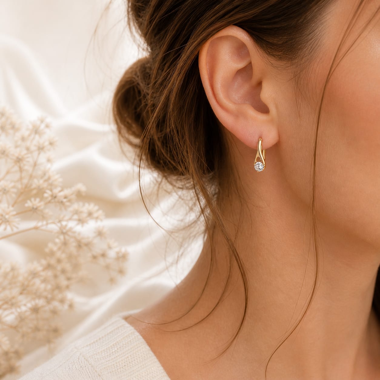 Water Drop Stud Earrings | 18K Gold Plated Stainless Steel