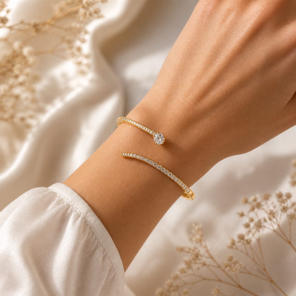 Luna Open Crystal Bracelet