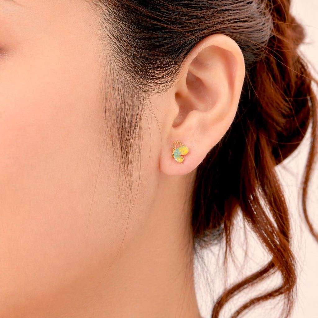 Butterfly Stud Earrings | Gold Plated