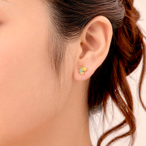 18K Gold Butterfly Earrings | Hypoallergenic Kids Studs