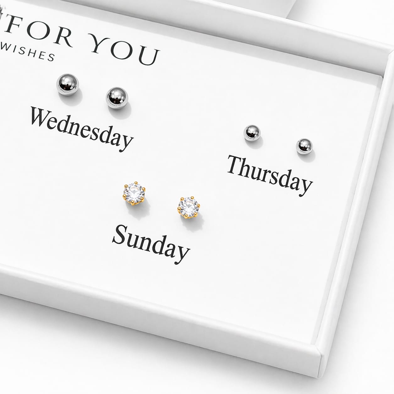 Stud Earrings Set (7 Pairs) | Gold & Silver